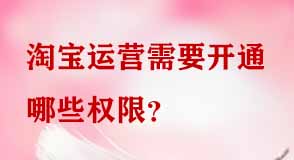 淘寶運(yùn)營子賬號需開通哪些權(quán)限